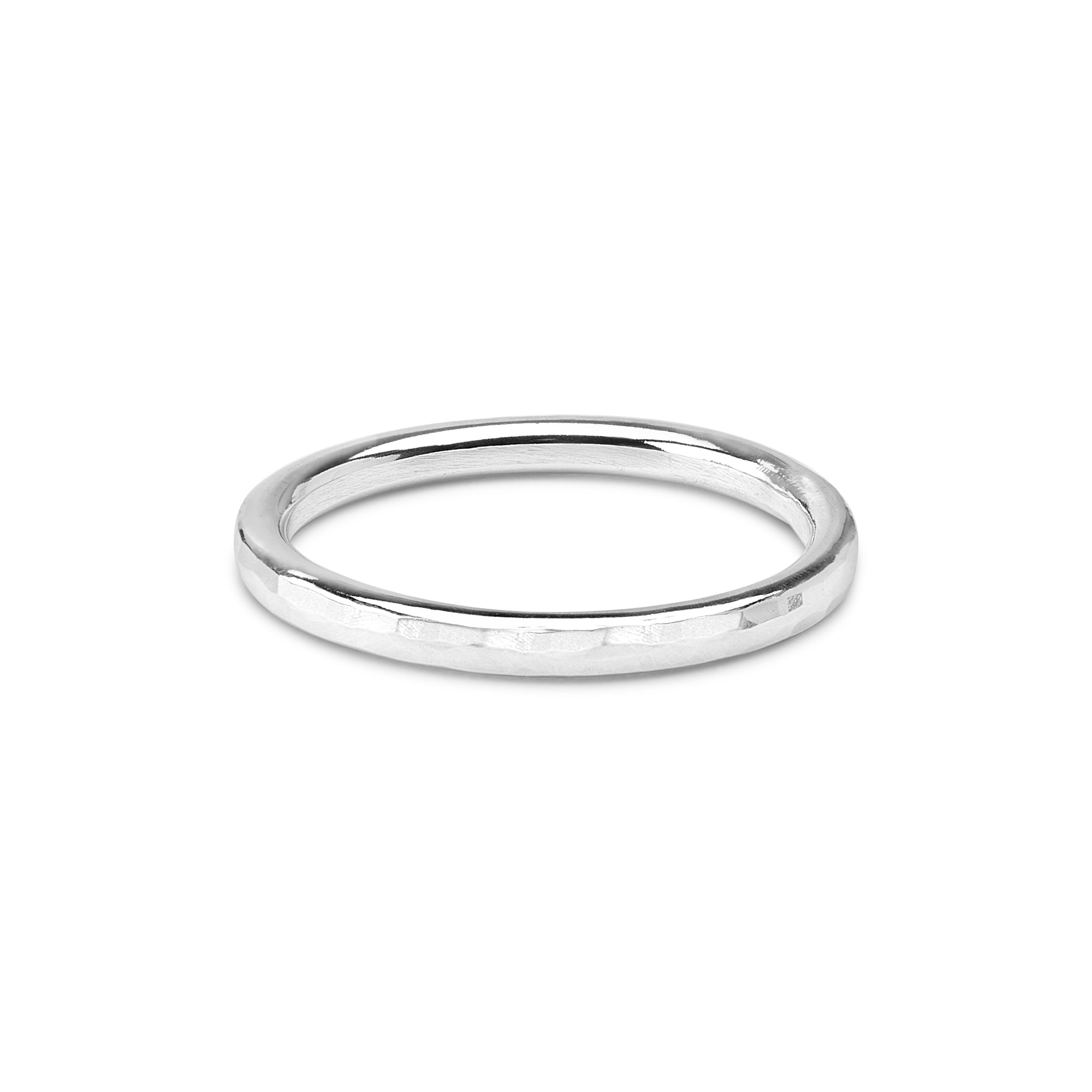 Hammered Minimalist Band Ring, 2.1mm