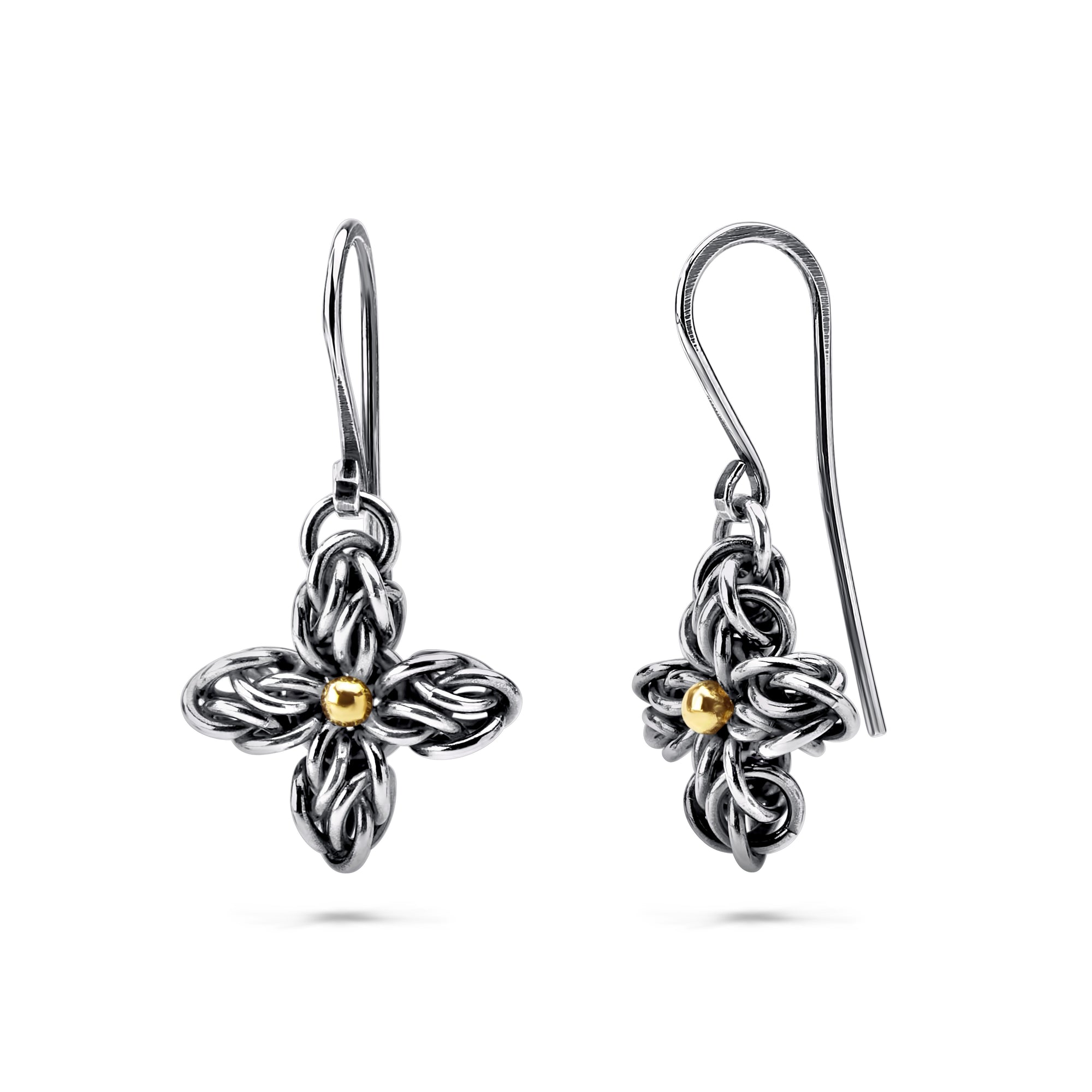 "Star Flower" Fused Chainmaille Earrings