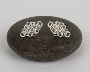 Rhombus Fused Chainmaille Post Earrings - Femailler