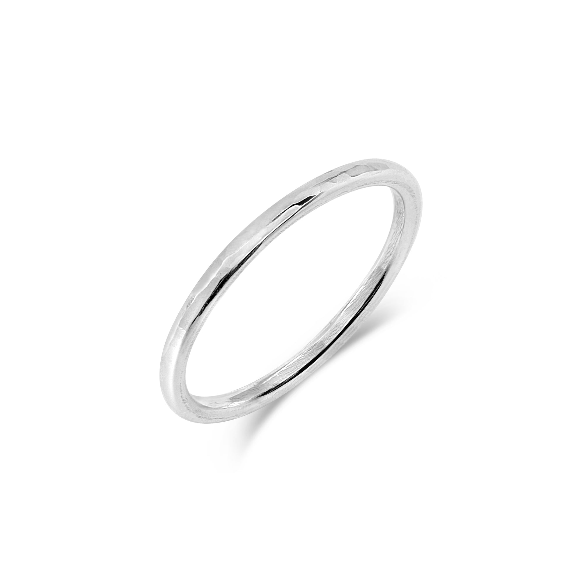 Hammered Minimalist Band Ring, 1.6mm