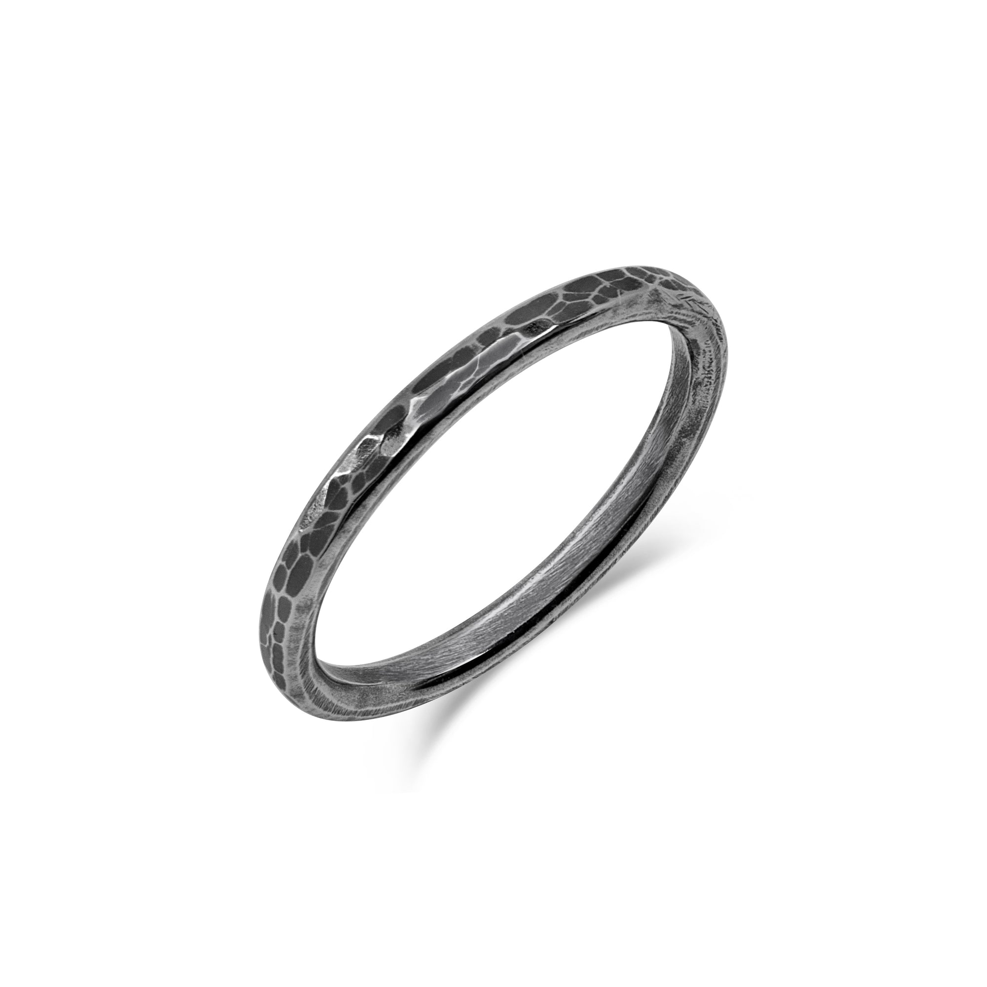 Hammered Minimalist Band Ring, 2.1mm