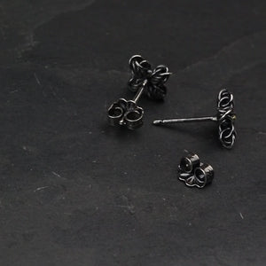 "Star Flower" Fused Chainmaille Post Earrings, Petite