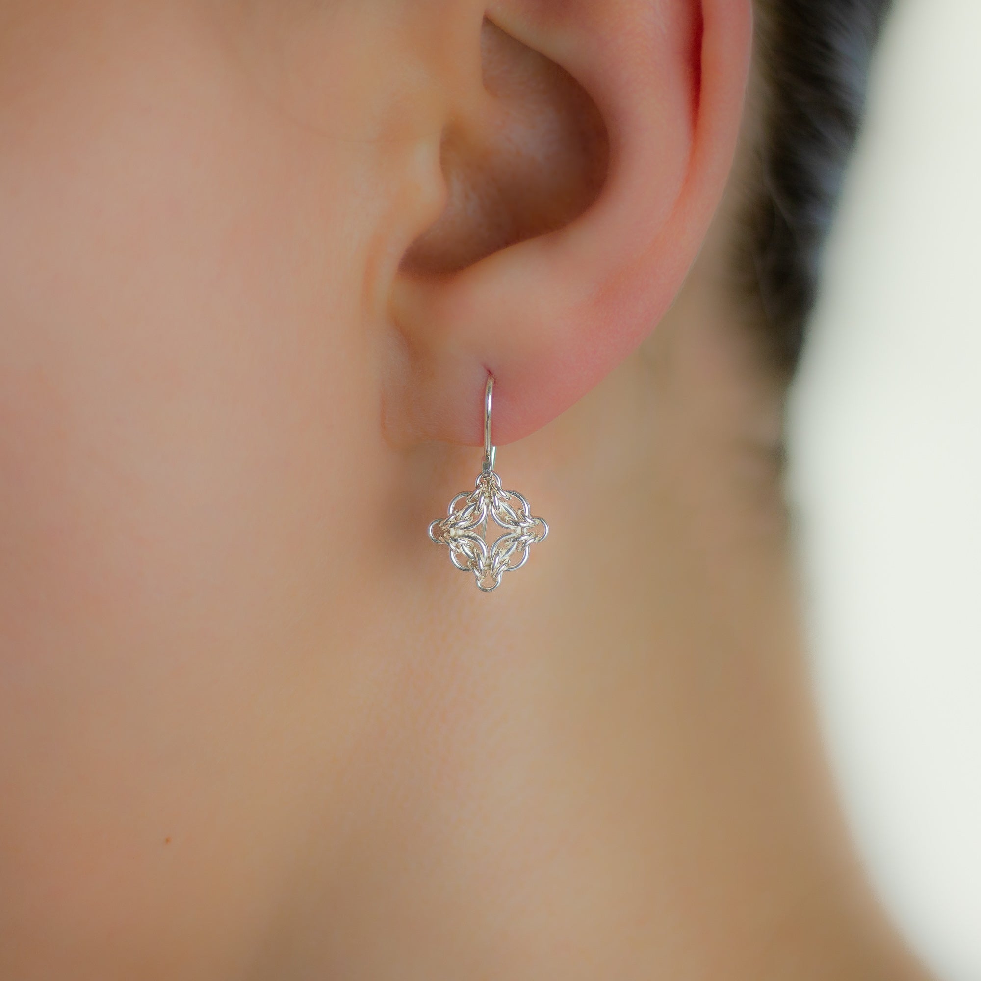 Petite Celestial Fused Chainmaille Drop Earrings - Femailler