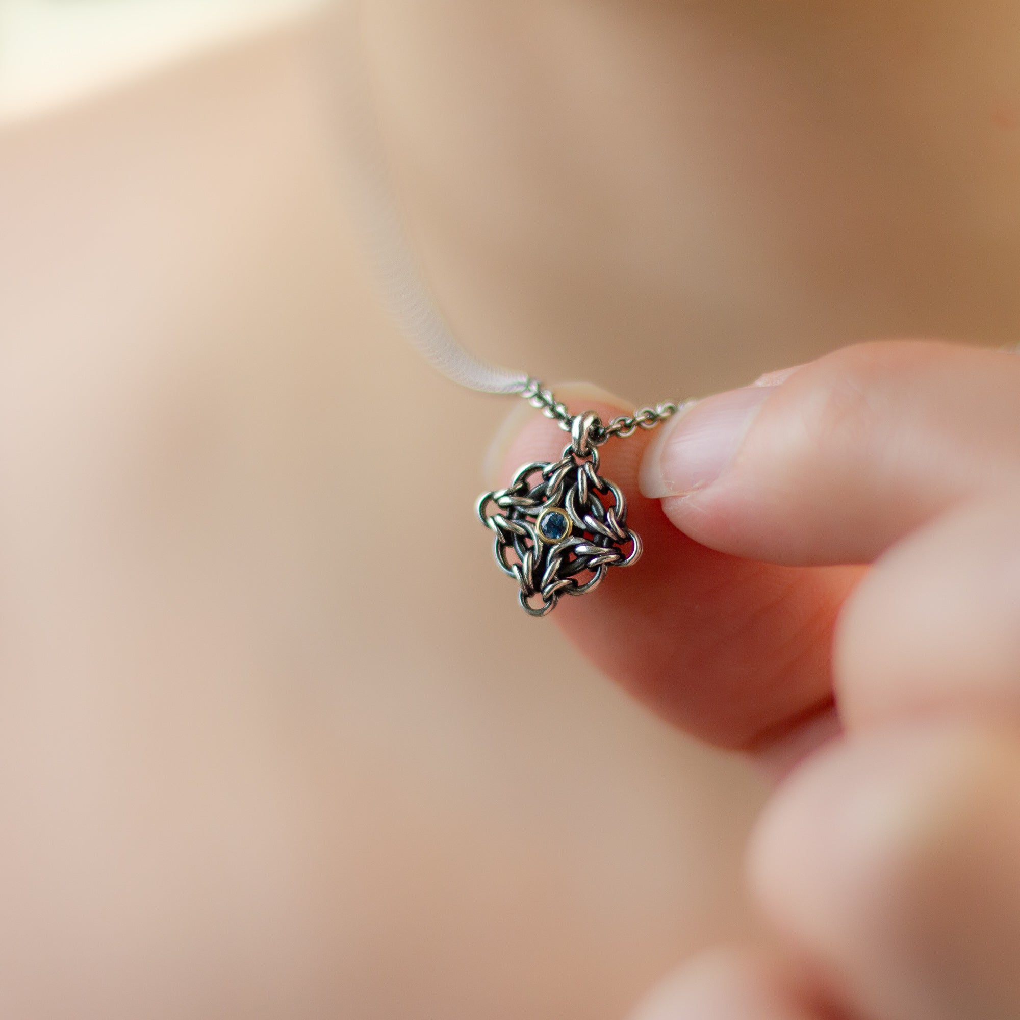 Petite Celestial Pendant Necklace w/ Gemstone - Femailler