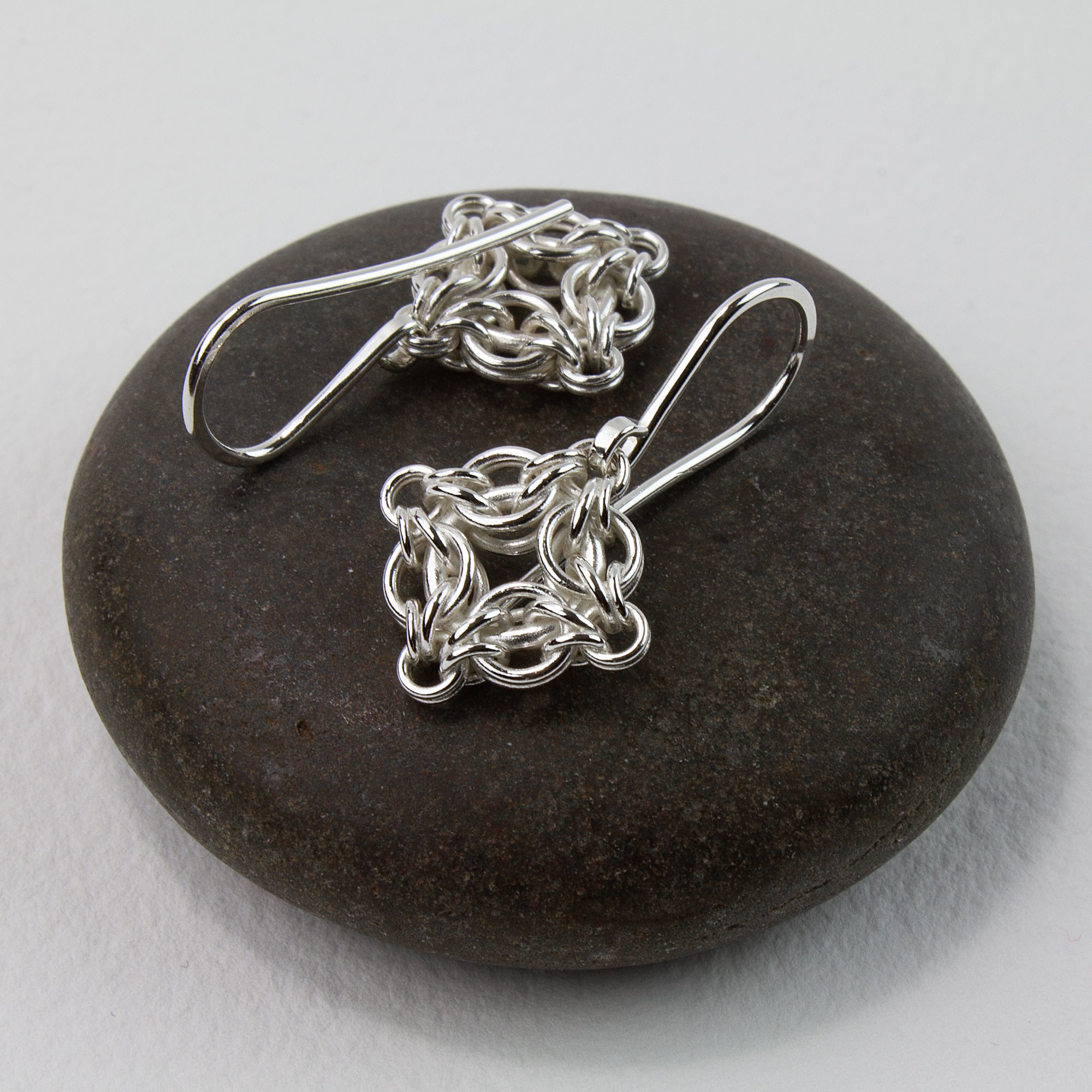 Petite Celestial Fused Chainmaille Drop Earrings - Femailler