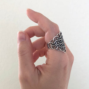 Fused Armorer's Chainmaille Statement Ring - Femailler