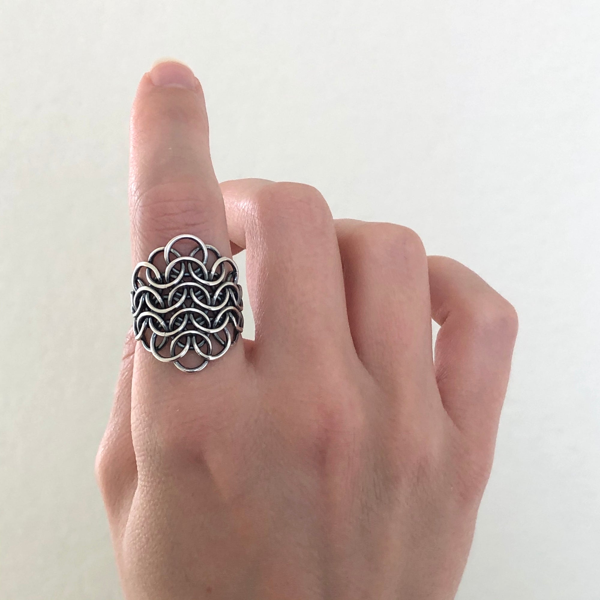 Fused Armorer's Chainmaille Statement Ring - Femailler