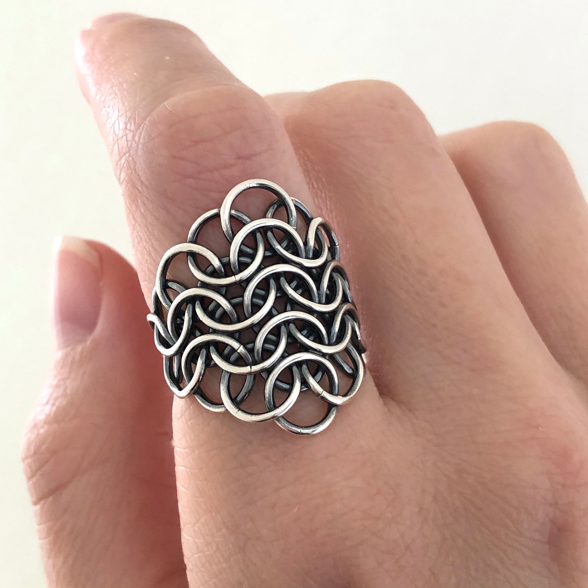 Fused Armorer's Chainmaille Statement Ring - Femailler