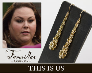 "Byzantine" Chainmaille Drop Earrings, Long