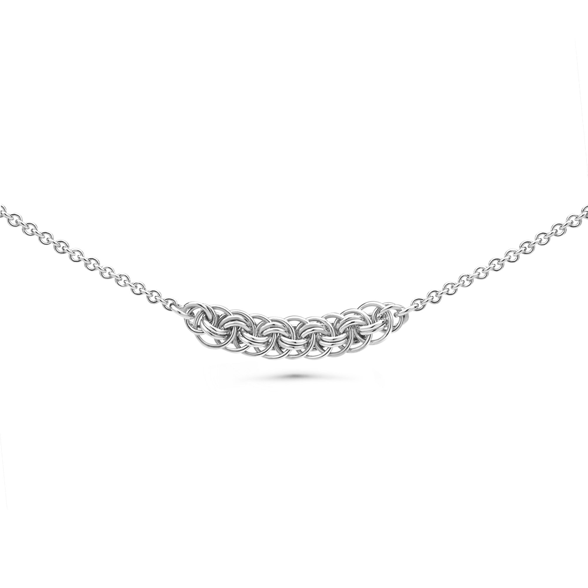 Basketweave Chainmaille Station Necklace | Handmade in