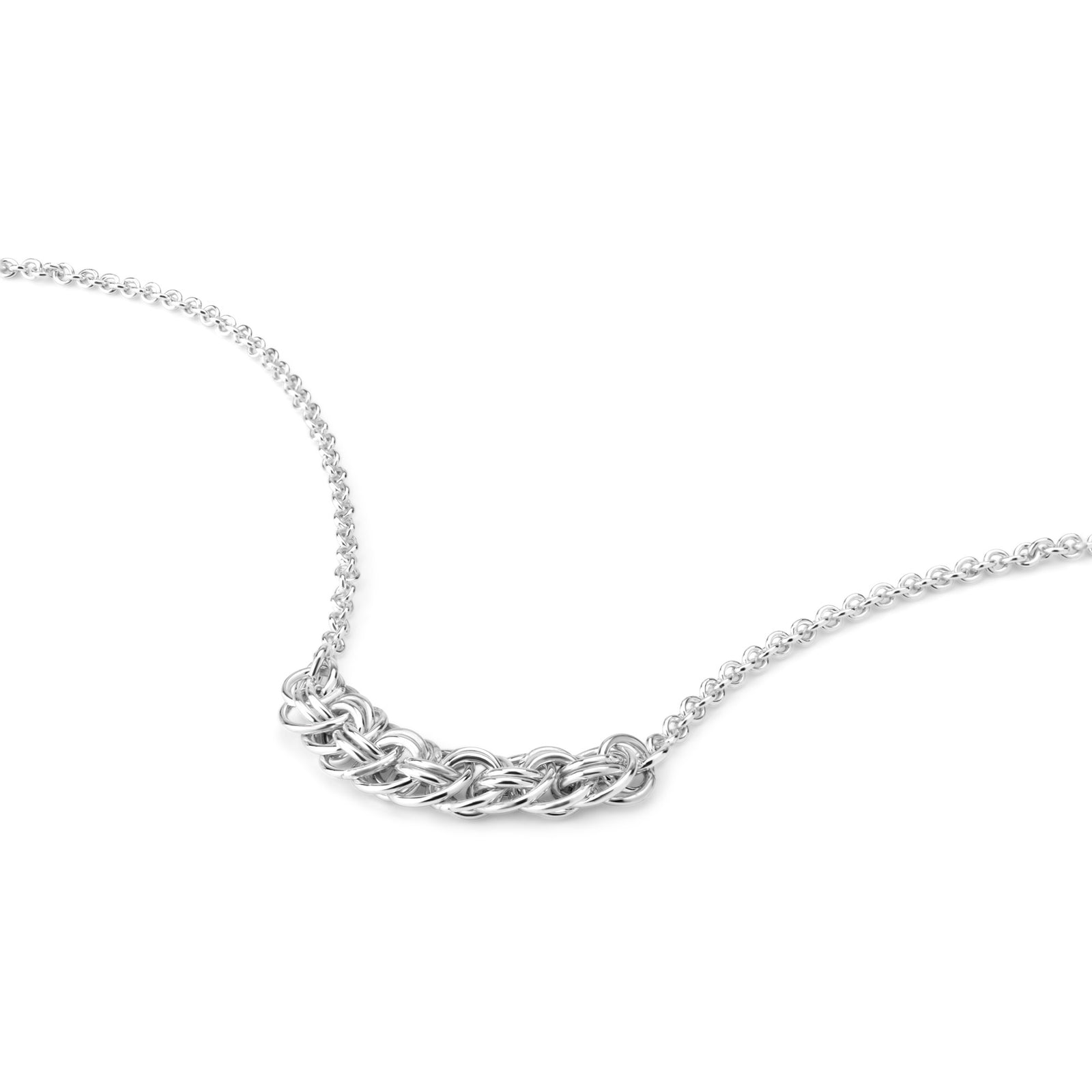 "Basketweave" Chainmaille Station Necklace