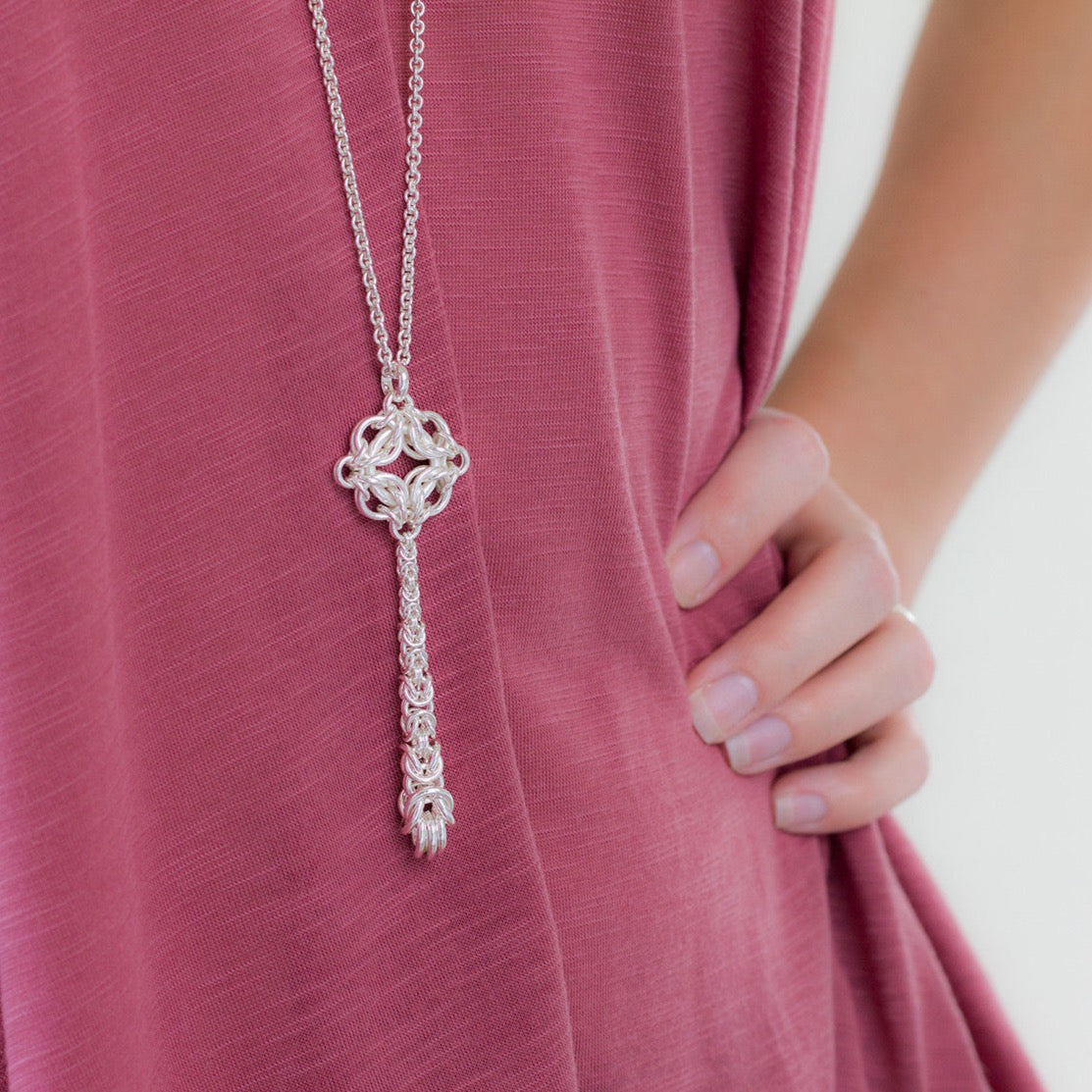 Long Celestial Byzantine Drop Pendant Necklace - Femailler