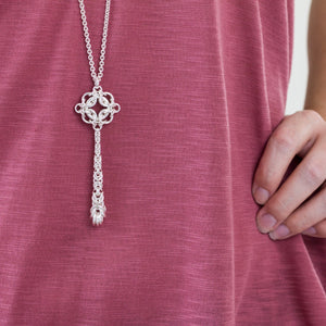 Long Celestial Byzantine Drop Pendant Necklace - Femailler