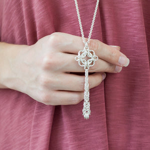 Long Celestial Byzantine Drop Pendant Necklace - Femailler