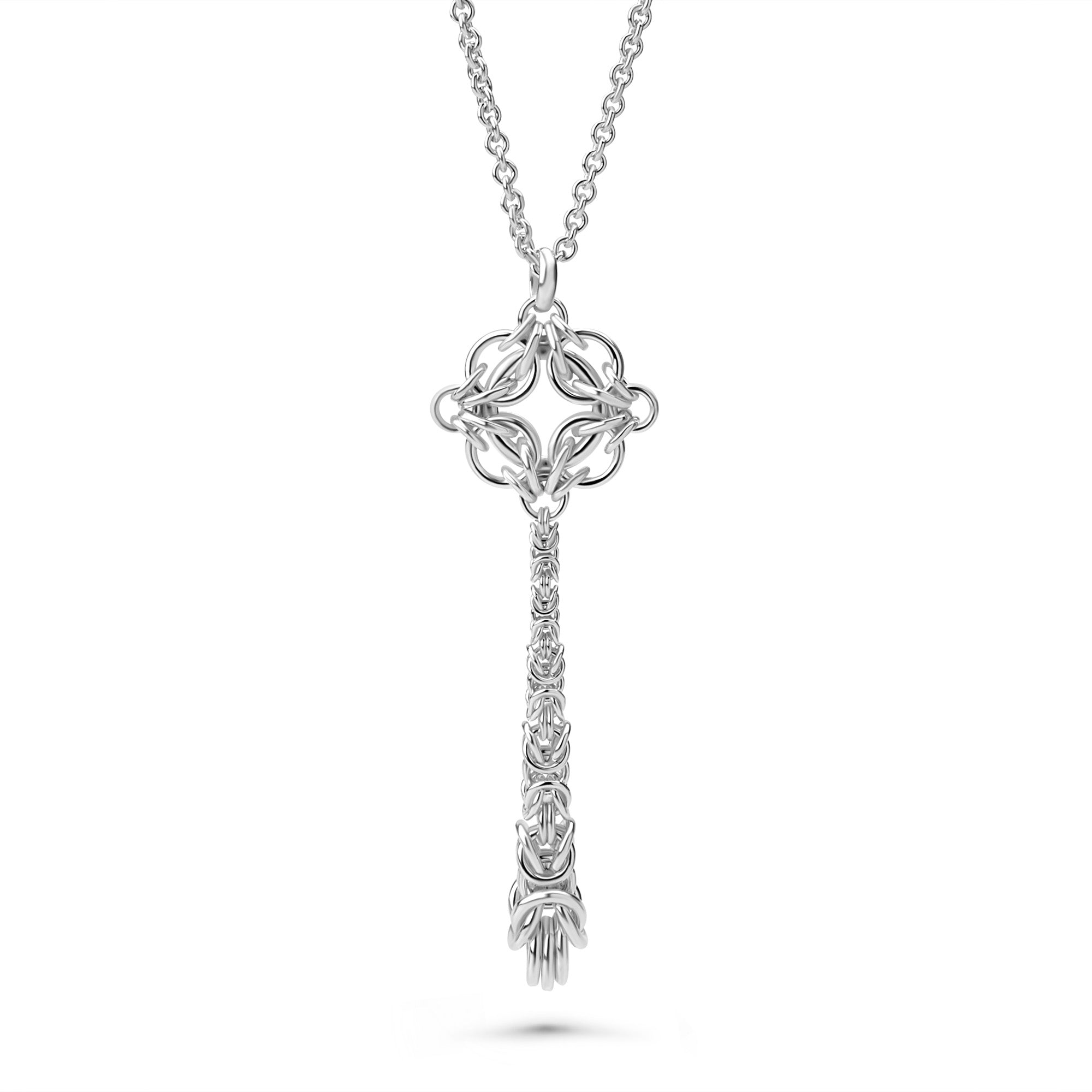 "Celestial Byzantine" Long Drop Pendant Necklace