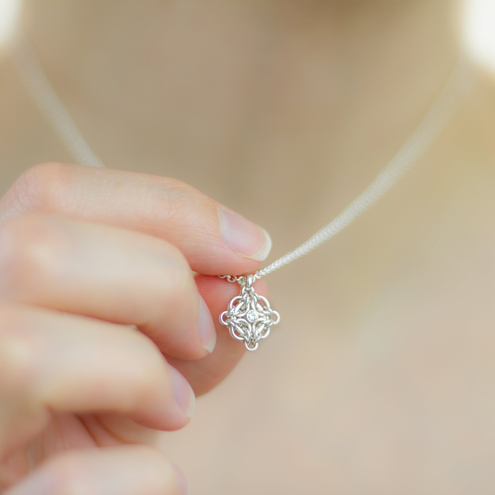 Petite Celestial Pendant Necklace w/ Gemstone - Femailler