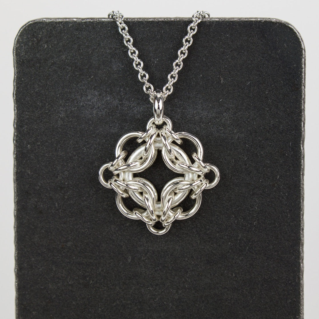 "Celestial" Fused Chainmaille Pendant Necklace, Medium