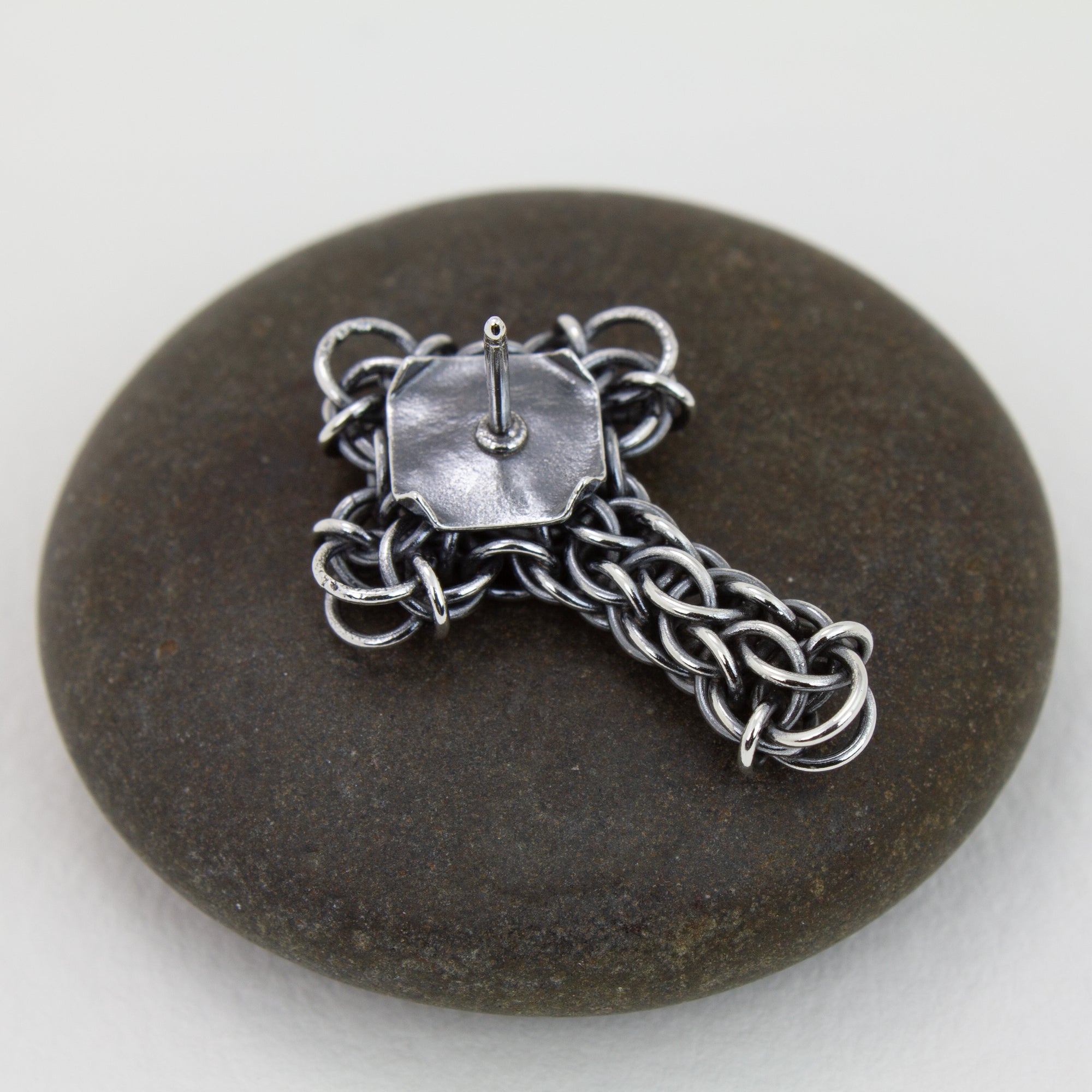 Fused Chainmaille Cross Lapel Pin / Brooch, Small - Femailler