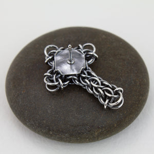 Fused Chainmaille Cross Lapel Pin / Brooch, Small - Femailler