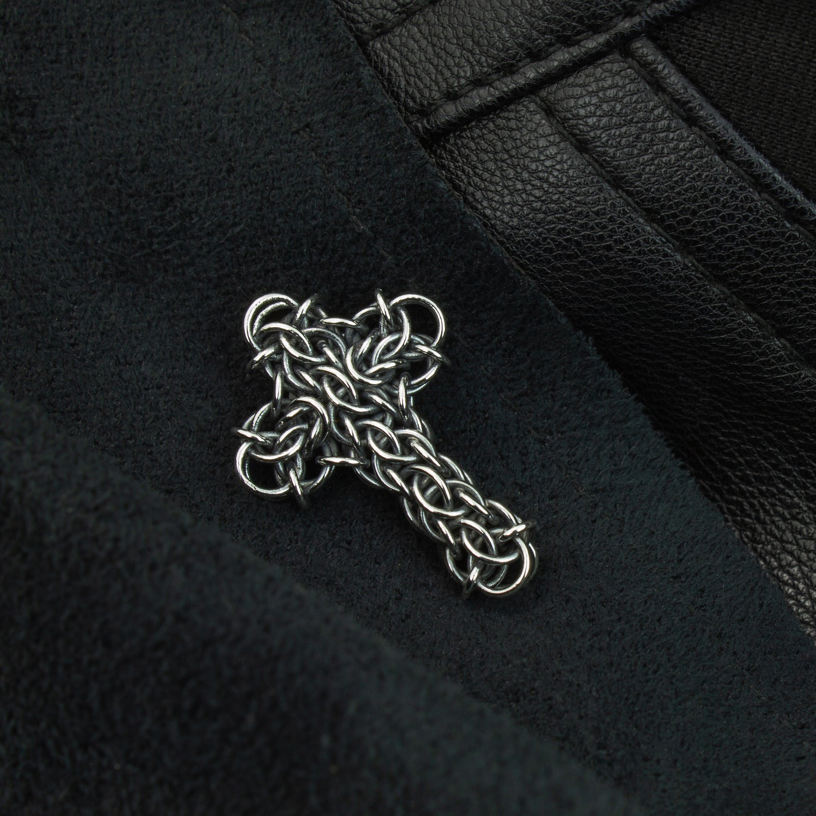 Fused Chainmaille Cross Lapel Pin / Brooch, Small - Femailler