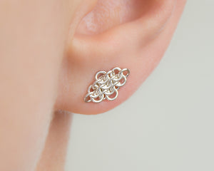 Rhombus Fused Chainmaille Post Earrings - Femailler