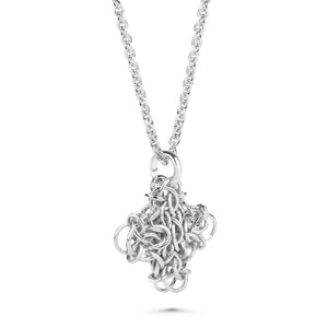 Fused Chainmaille Crosslet Pendant Necklace, Small