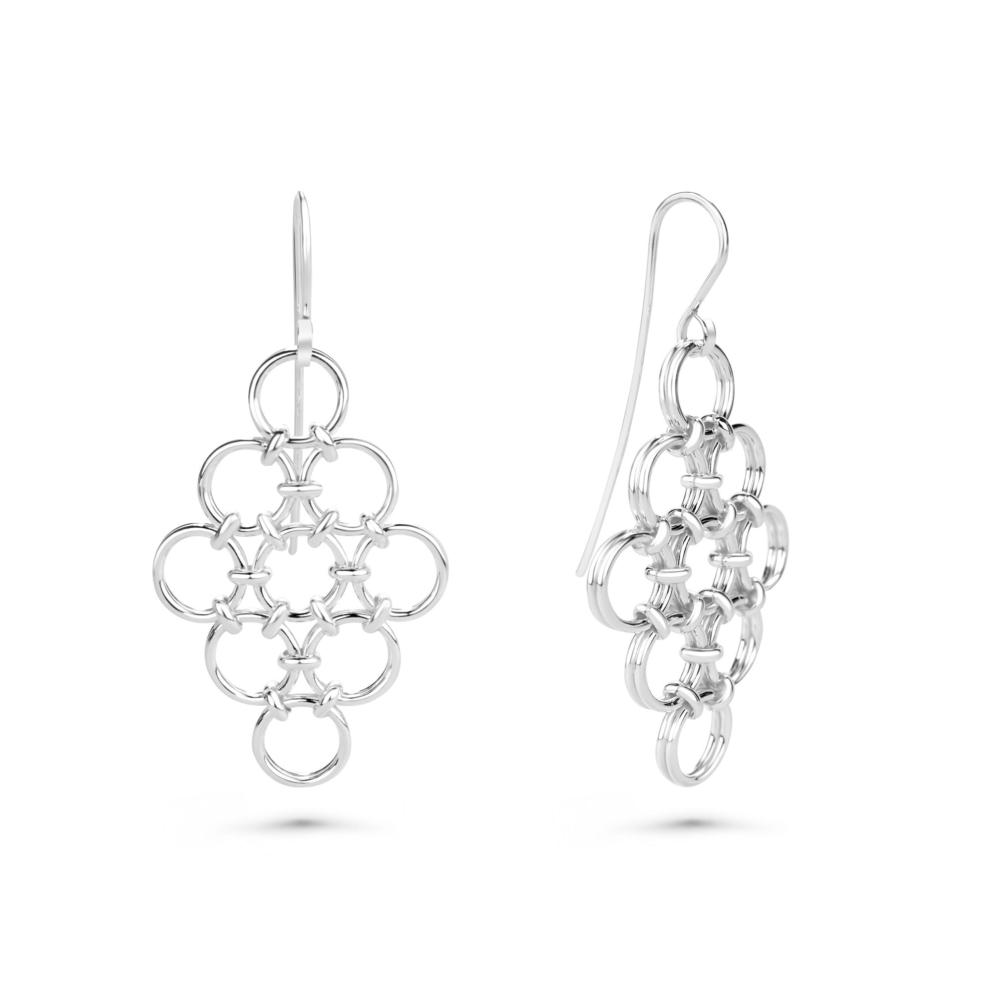 "Honeycomb" Fused Chainmaille Earrings