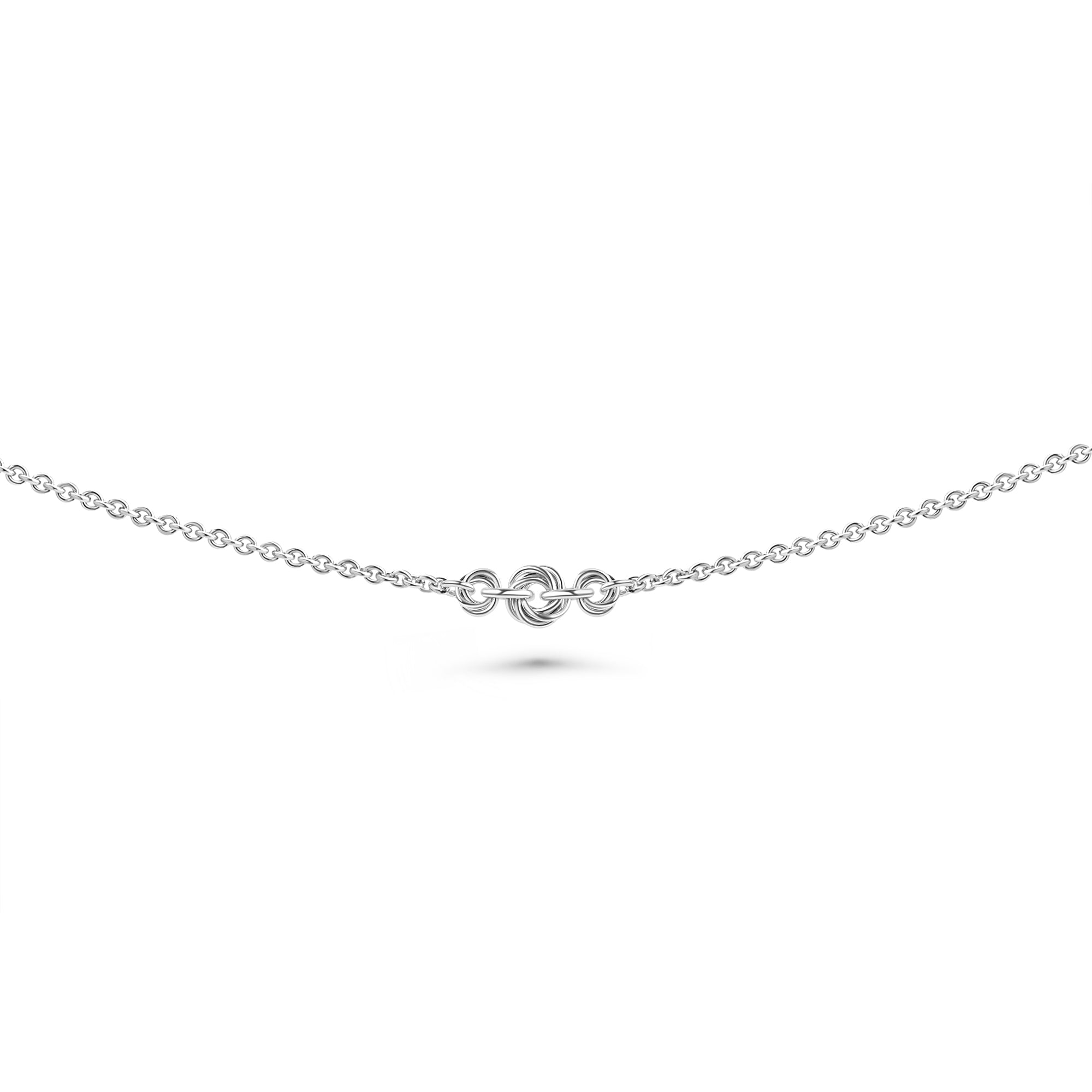 Graduated Mobius Chainmaille Station Necklace, Petite