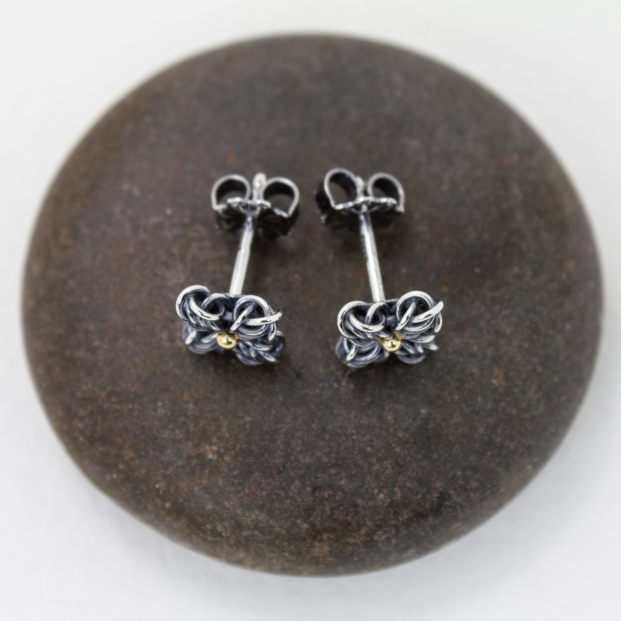 Star Flower Fused Chainmaille Post Earrings - Femailler